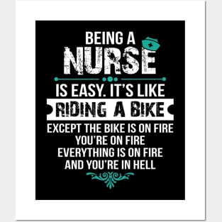 Nurse is Easy Its Like Riding Nurses Day Posters and Art